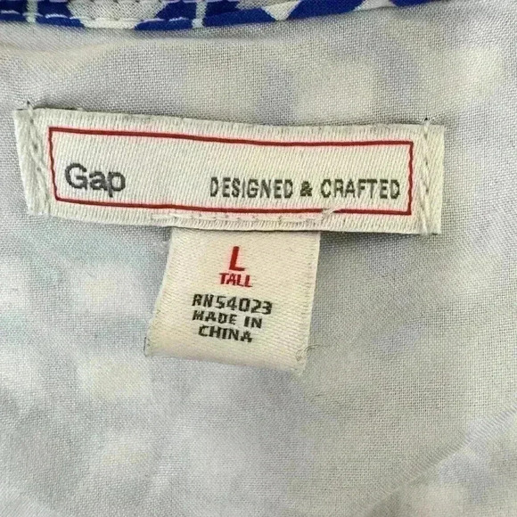 GAP Blue and White Gingham Zoe Print Dress with Pockets Size Large - Picture 4 of 6